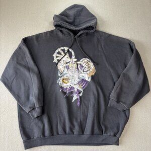 VTG Cobra Magic Wizard Dragon Snake Crystal Ball Graphic XL hoodie 90s Baggy Y2K